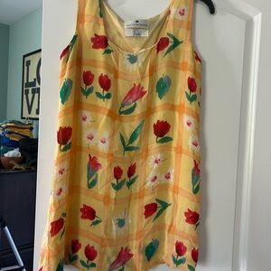 Vintage Saks Fifth Avenue Yellow Floral Dress